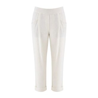 Brunello Cucinelli Dames, Broeken, Wit, Maat: XS Leer