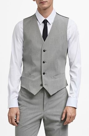 Mango Paris Superslim Fit Suit Vest in Grey at Nordstrom, Size 38