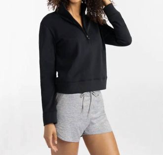 Travis Mathew Cloud 1/2 Zip Pullover In Black