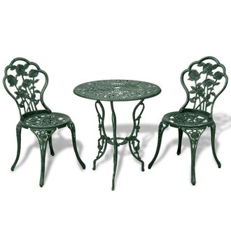 Berkfield Home 3 Piece Bistro Set Cast Aluminium Green