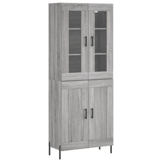 Berkfield Home Highboard Grey Sonoma 69.5x34x180 cm Engineered Wood