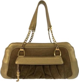 Cartier Pre-owned La Dona Gold Brown Suede Leather Shoulder Bag - Dames - Vintage Schoudertas - Bruin - ONE Size - Leer - Vintage