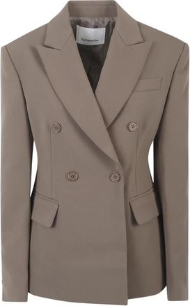 Frankie Shop Doyer Getailleerde Blazer - Dames - Blazers - Grijs - M - Leer - Jassen