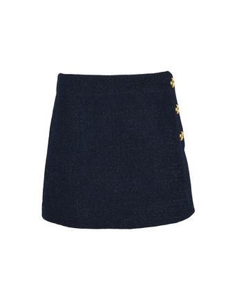 Pinko Blue Boucl&eacute; Zip Mini Skirt