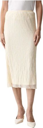 Twinset Falda midi de encaje - Skirts - Mujer - Beige - XS