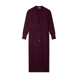 Patrizia Pepe Lange cardigan van ultra-zachte knit - Dames - Lange truien - Rood - S - Wol - Truien & Vesten