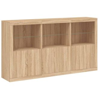 Berkfield Home Sideboard with LED Lights Sonoma Oak 181.5x37x100 cm in Brown