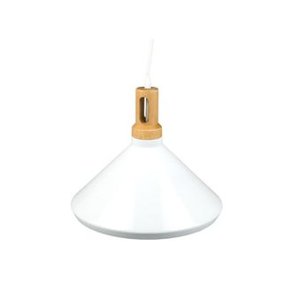 Trade Shop Trade Shop Traesio - Trade Shop - Lampadarias Pendientes En La Base Parabola Bianca En Legno Vt-7535