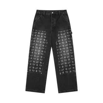 Billionaire Boys Club Jeans, Heren, Zwart, W34, Denim, Diamonds & Dollars Denim Carpenter Pant