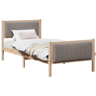 vidaXL Estructura De Cama Con Cabecera Marr&oacute;n Y Taupe 90 X 190 Cm Vidaxl