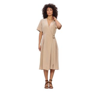 Twinset Wrap Dresses, female, Beige, Size: XL 261Tt2554 Midi Dress