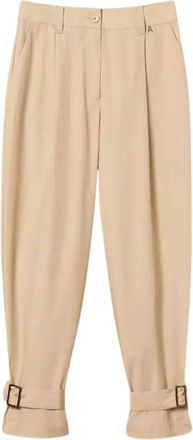 Twinset Dames, Broeken, Beige, Maat: L Katoen