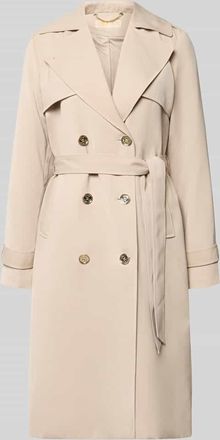 Michael Kors Zweireihiger Trenchcoat mit Bindeg&uuml;rtel in Beige, Gr&ouml;&szlig;e XL