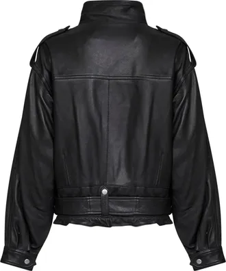 Isabel Marant Womens Biker Jacket Farza Lambskin Black Bomber