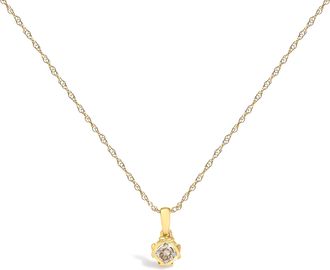 House of Brilliance 14K Yellow Gold Plated Sterling Silver 1/5 Cttw Diamond Swirl Pendant Necklace