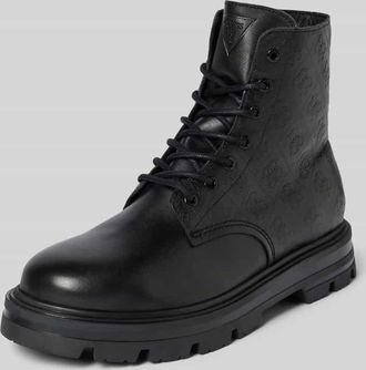 Guess Boots aus Leder mit Logo-Muster Modell GARDA in Black, Größe 40