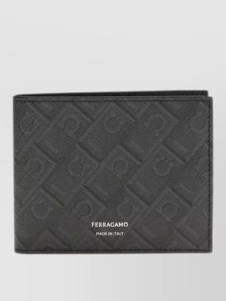 Ferragamo calf leather bos taurus textured wallet