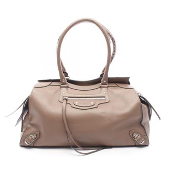 Balenciaga Beige Leather Handbag Tote Bag (Pre-Owned)