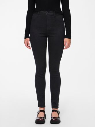 Pieces Jeansjeggings PIECES PCDEA HW SKINNY BL JEGGING NOOS, Damen, Gr. XS (34), L&auml;nge 32, schwarz, Denim/Jeans, Obermaterial: 66% Baumwolle, 28% Polyester, 