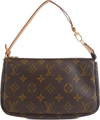 Louis Vuitton Marron Coated Canvas Pouch (Pre-Owned)