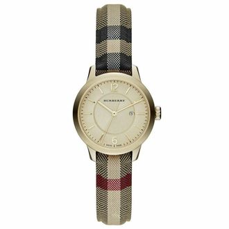 Burberry Accessoires, Dames, Geel, ONE Size, Leer, Het Klassieke Horloge