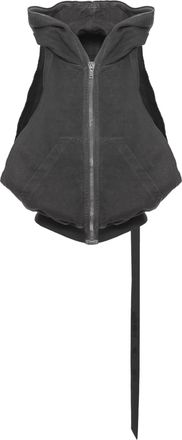 Rick Owens Black Hooded Zip Cotton Sweatshirt Top