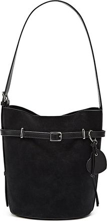 Generic Cymwer Faux Suede Fashion Bucket Bag Vintage Shoulder Bag for Women Shopping (Black)