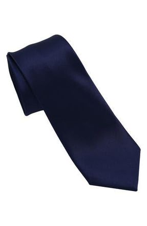 DKNY Solid Satin Tie in Navy at Nordstrom Rack
