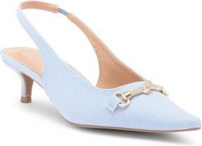 Wild Diva Aura Bit Slingback Kitten Heel Pump in Light Blue at Nordstrom Rack, Size 5.5