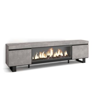 Skraut Home Skraut Home - Mueble Tv, Televisi&oacute;n, Muebles De Sal&oacute;n, Almacenaje, 210, Para Tv Hasta 80, Chimenea El&eacute;ctrica Xxl, Dise&ntilde;o Industrial, Estilo Moderno, G