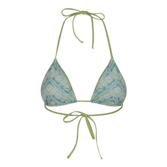 Casablanca Bikinis, female, Green, Size: S Wavy Monogram Bikini Top