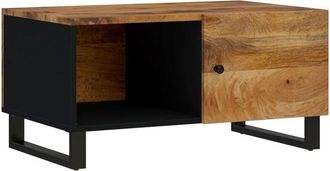 vidaXL Vidaxl - Mesa de centro madera maciza mango y contrachapada 80x50x40 cm