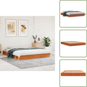 vidaXL The Living Store Letto senza Materasso Marrone Cera 150x200 cm in Legno di Pino - Letto in legno