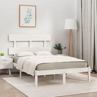vidaXL Estructura De Cama Madera Maciza Blanca 120x200 Cm Vidaxl