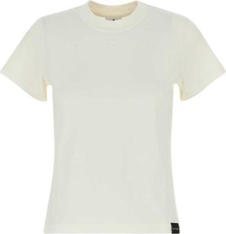 Courr&egrave;ges White Logo-applique Cotton T-shirt
