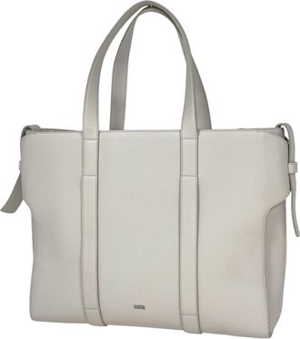 Dior Light Gray Leather Tote Bag (Pre-Owned)