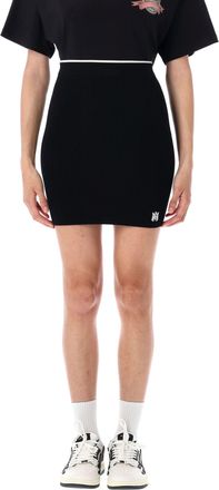 Amiri Womens Ma Mini Skirt Knit Rib - Black viscose - Size Medium