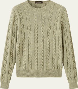 Loro Piana Mens Cedar Cashmere Crewneck Sweater