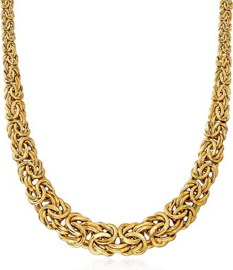 Ross-Simons 18kt Yellow Gold Graduated Byzantine Necklace