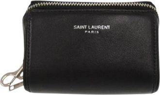 Saint Laurent Pre-owned Leather Pouch - Dames - Vintage Mini Tas - Zwart - ONE Size - Leer - Vintage