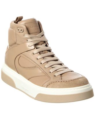 Ferragamo Ferragamo Cassio Leather High-Top Sneaker