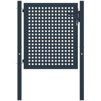 vidaXL Puerta De Valla De Acero Antracita 102x75 Cm Vidaxl