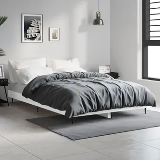 vidaXL Estructura De Cama Madera De Ingenier&iacute;a Blanca 120x190 Cm Vidaxl