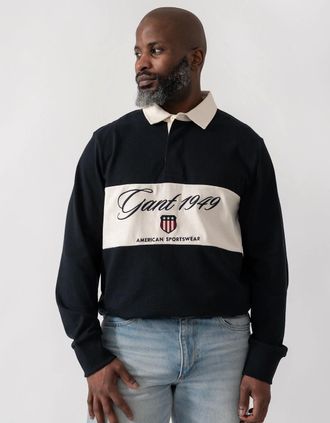 GANT Mens GANT Mens Blocked Heavy Rugger - 5 Black - Size: 40