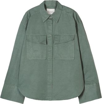 Closed Fern Green Flap Pocket Shirt - Dames - Overhemden - Groen - XS - Katoen - Overhemden