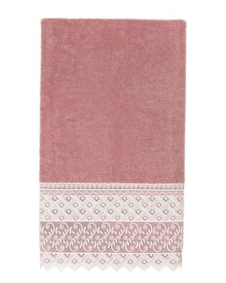 Linum Home Textiles 100% Turkish Cotton Aiden White Lace Embellished Bath Towel