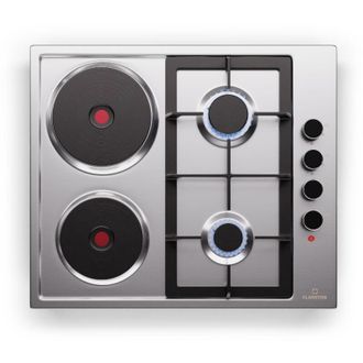 Klarstein Klarstein MultiChef 4 Hot Plate - Piano cottura elettrico e a gas, 4 zone di cottura, 2 bruciatori a gas, 2 zone elettriche