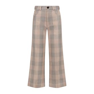 J.W.Anderson Geruite cropped broek - Dames - Vrijetijds broeken - Grijs - XS - Katoen - Broeken
