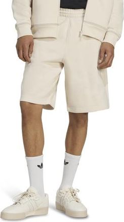 adidas Mens Originals Essential Fleece Shorts - White/Wonder White Size XL