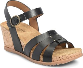 COMFORTIVA Taralyn Wedge Sandal in Black/Black at Nordstrom, Size 6.5